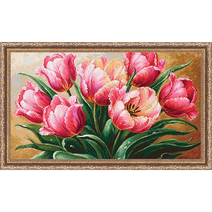 Luca-S Graceful Tulips Counted Cross-Stitch Kit