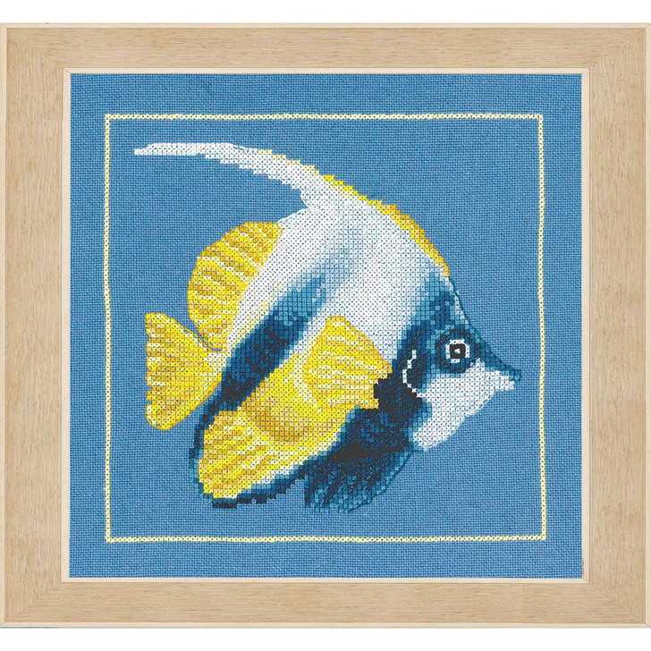 LanArte Yellow Angel Fish Counted Cross-Stitch Kit