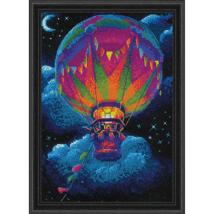 RIOLIS Hot Air Balloon Kit & Frame Counted Cross-Stitch