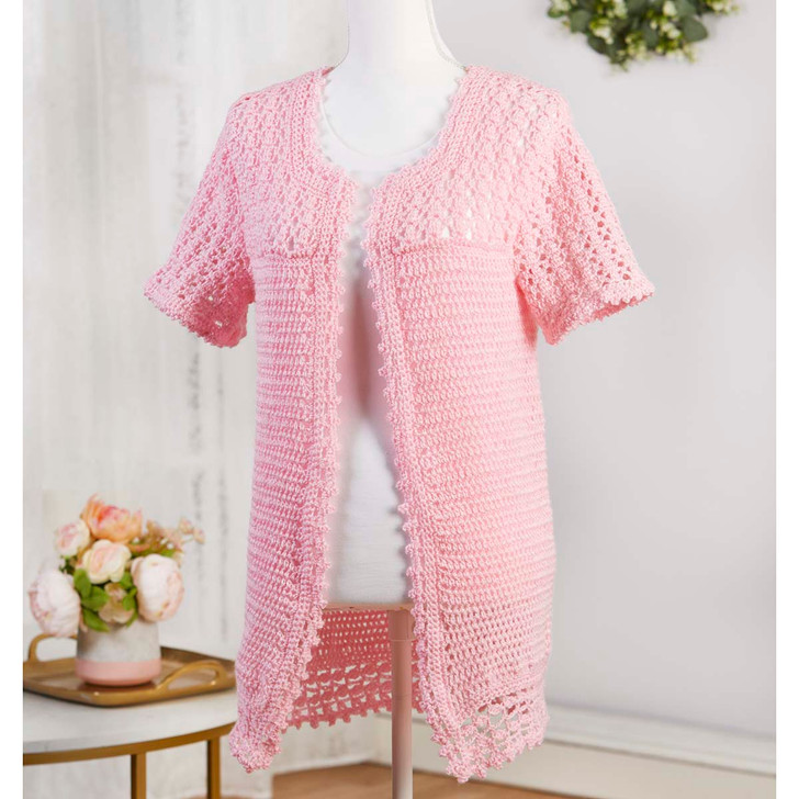 ハンドメイド Herrschners Petal Lace Cardigan Crochet Kit