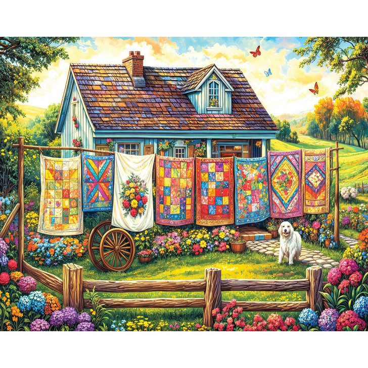 White Mountain Quilt Garden Jigsaw Puzzle