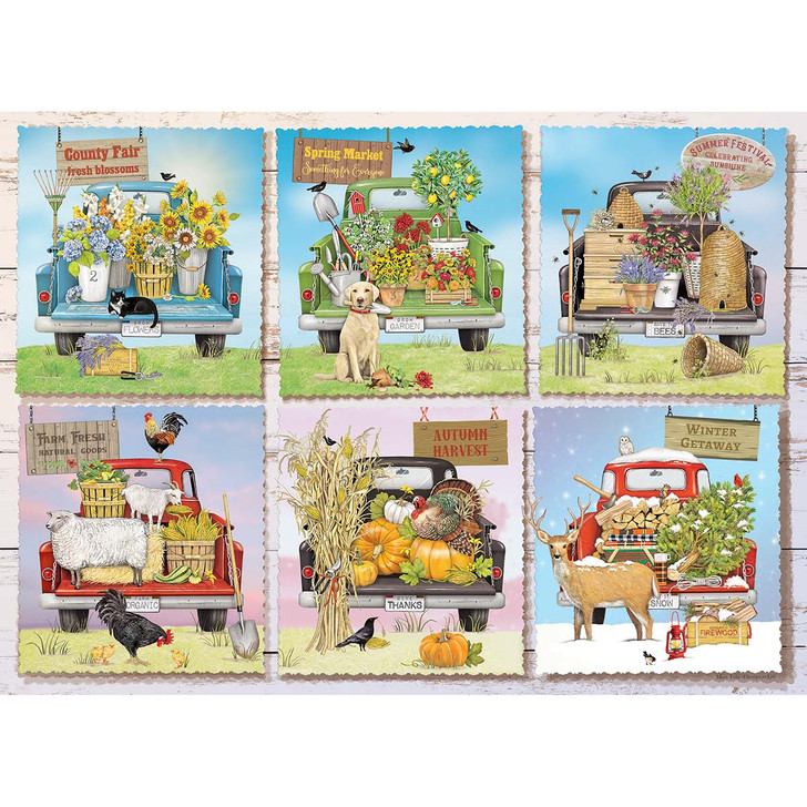 Cobble Hill Farmer Market Trucks Jigsaw Puzzle