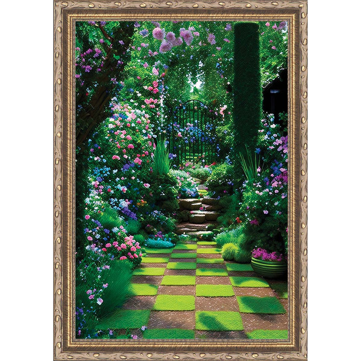 Sunrays Creations Needlearts Checkerboard Garden Chart & Fabric Counted Cross-Stitch