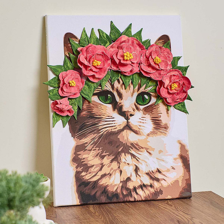 OKTO A Cat in a Flower Crown Paint by Number Kit