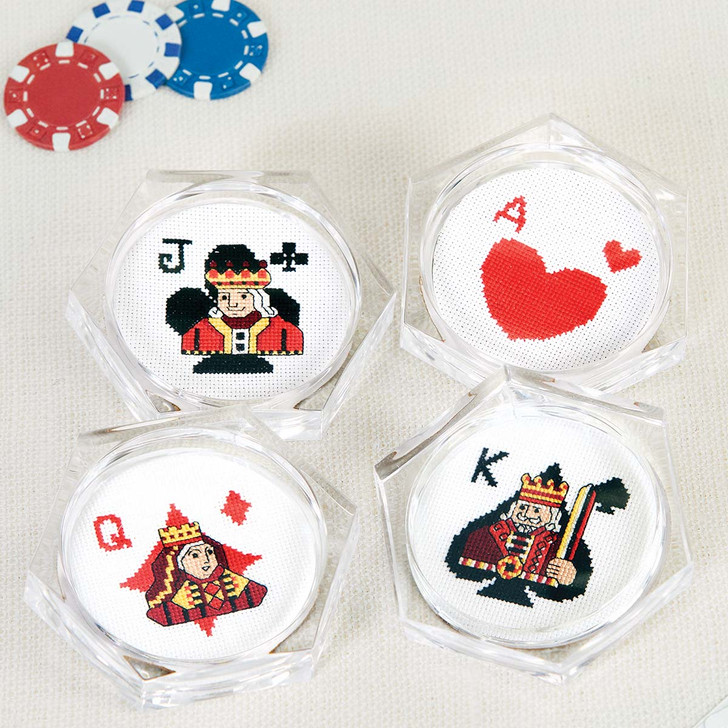 Herrschners Let's Play Cards Coasters Counted Cross-Stitch Kit