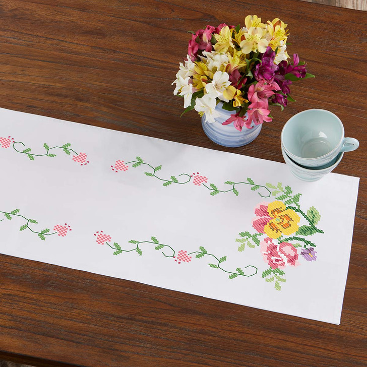 Herrschners Victorian Rose Table Runner Thread Kit