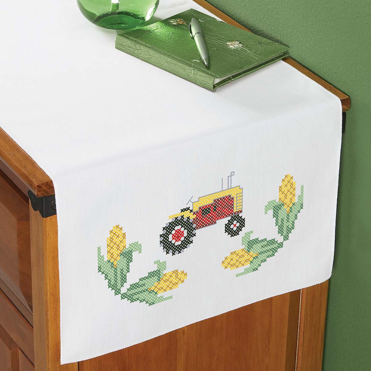 Herrschners Farm Life Dresser Scarf Counted Cross-Stitch