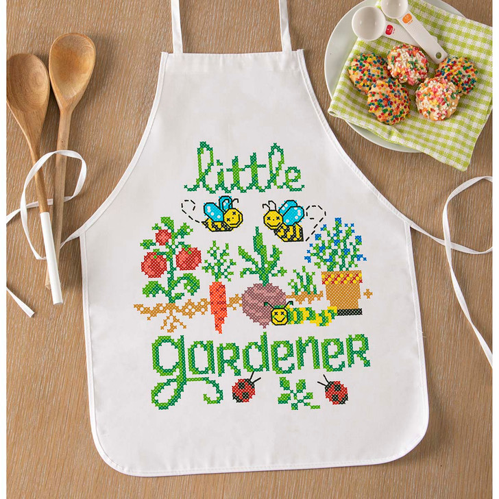 Herrschners Little Gardener Kid's Apron Stamped Cross-Stitch