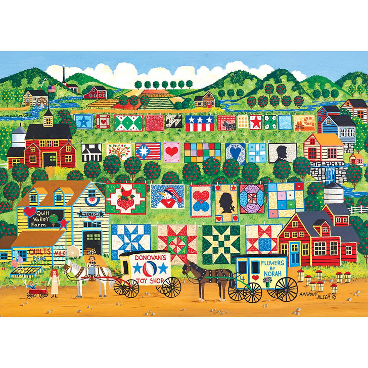 Rose Art Quilt Valley Farm Jigsaw Puzzle