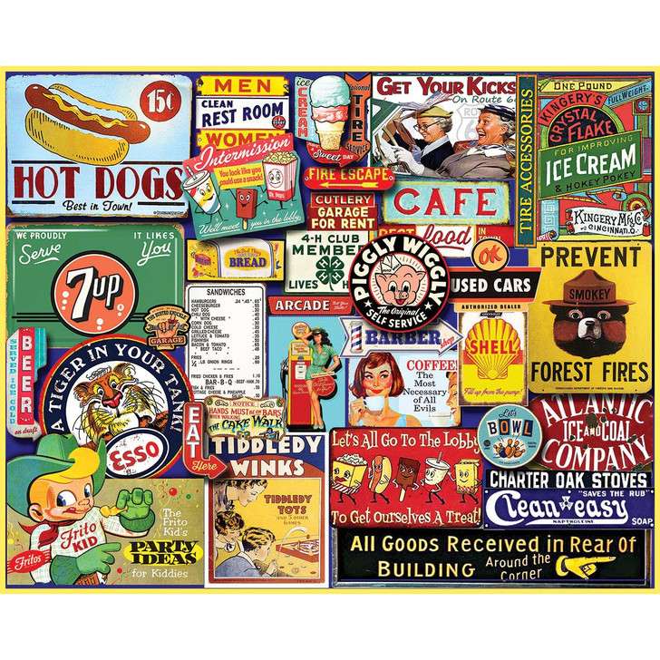 White Mountain Signs of the Past Collage Jigsaw Puzzle