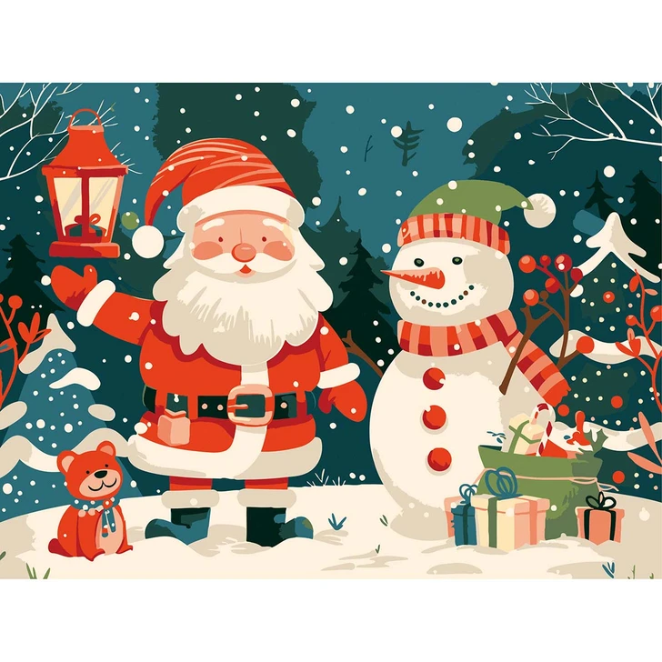 Winnie’s Picks Merry Moments with Santa Paint by Number Kit