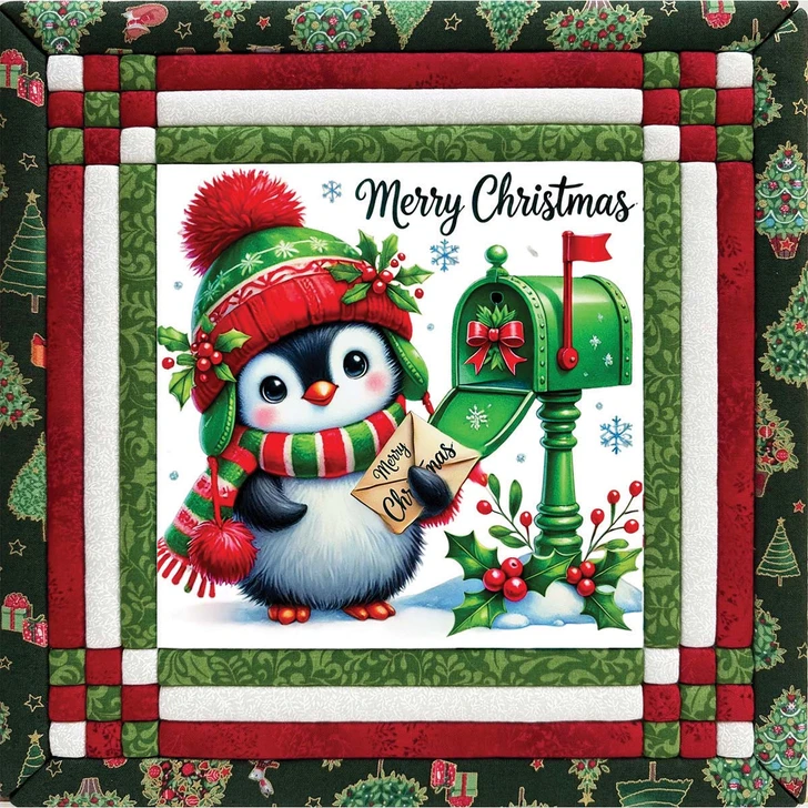 Quilt Magic Christmas Penquin No-Sew Quilt Kit