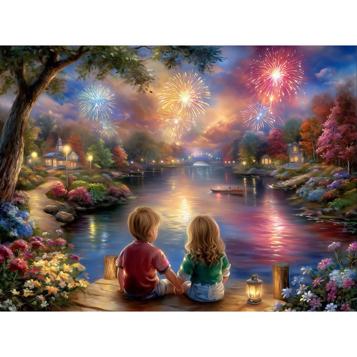 SunsOut Fireworks with Bestie Jigsaw Puzzle