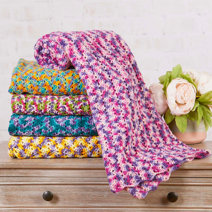 Herrschners Fresh Bloom Blanket Crochet Kit