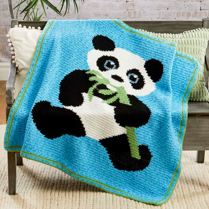 Herrschners Little Panda Blanket Crochet Kit