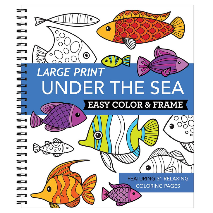 Brain Games Large Print Under the Sea Coloring Book