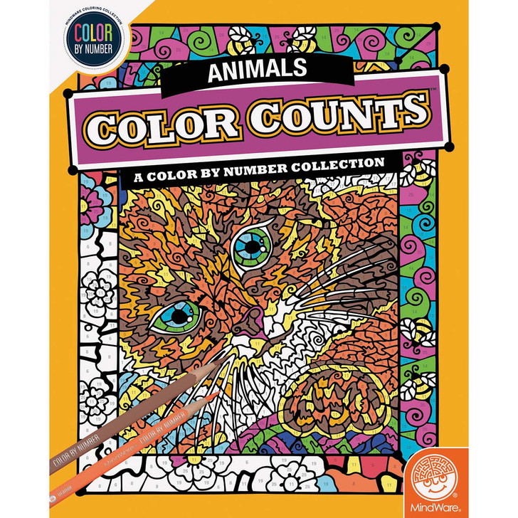 MindWare  Animals Color by Number Coloring Book