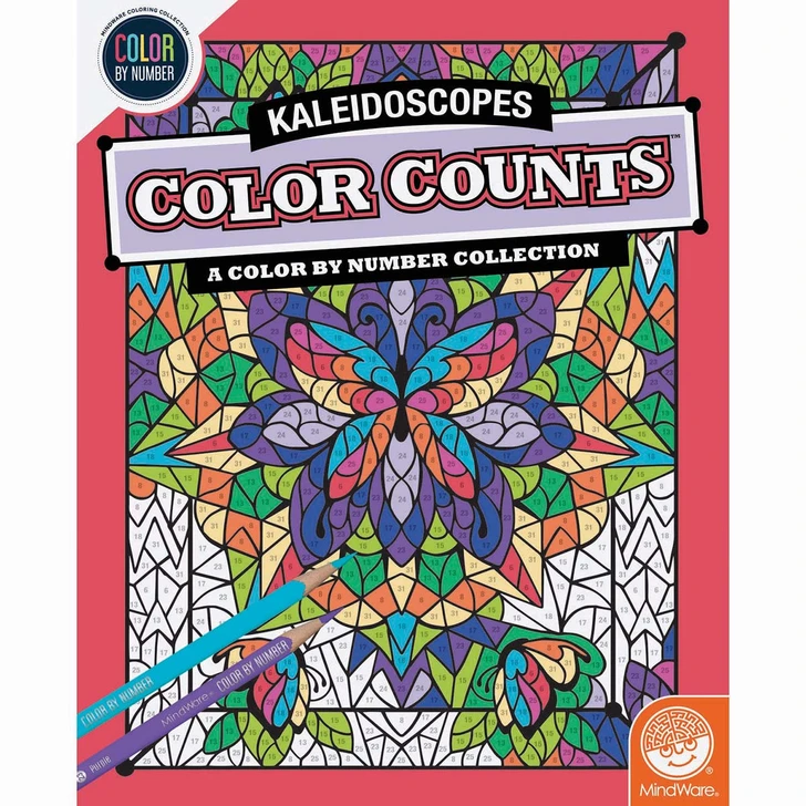 MindWare  Kaleidoscope Color by Number Coloring Book
