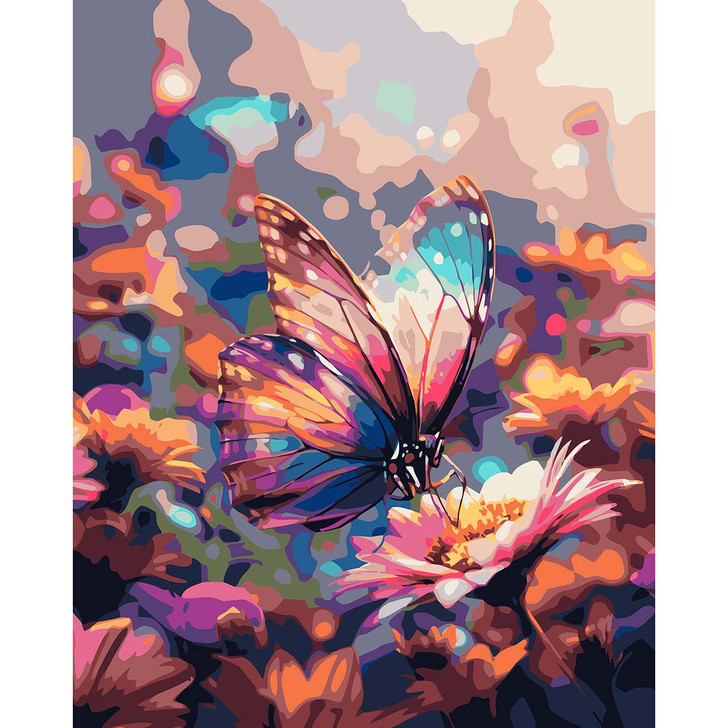 Figured Art  Foraging Butterfly Paint by Number Kit