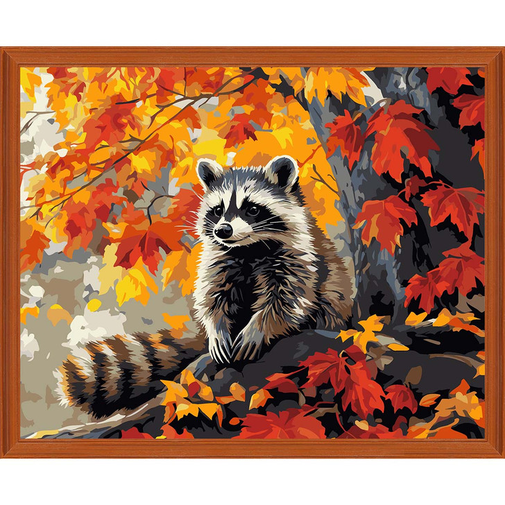 Figured Art  Fall Raccoon Paint by Number Kit