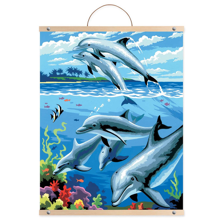 Royal Brush Dolphin Scroll Paint by Number Kit