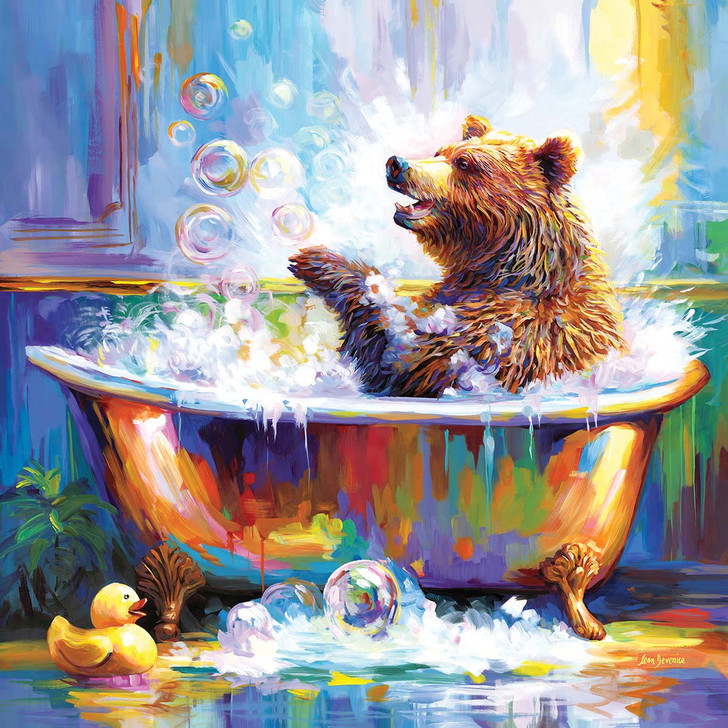 Diamond Art Club Happy Bear in Bathtub Diamond Painting