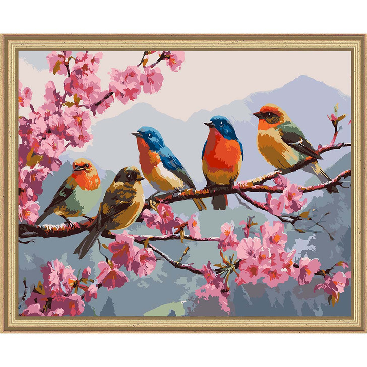 Figured Art  The Band of Songbirds Kit & Frame Paint by Number Kit