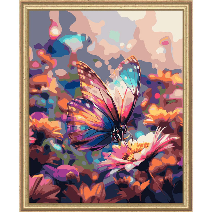 Figured Art  Foraging Butterfly Kit & Frame Paint by Number Kit