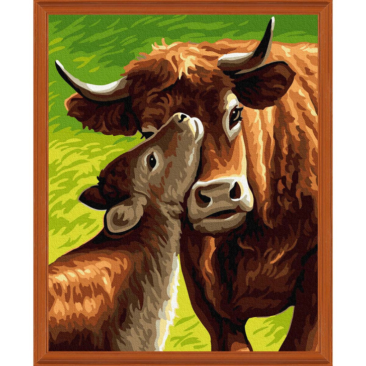 Adbrain Cow Mother's Care Kit & Frame Paint by Number Kit