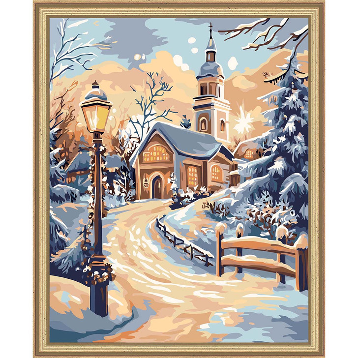Figured Art  Path to the Chapel Kit & Frame Paint by Number Kit
