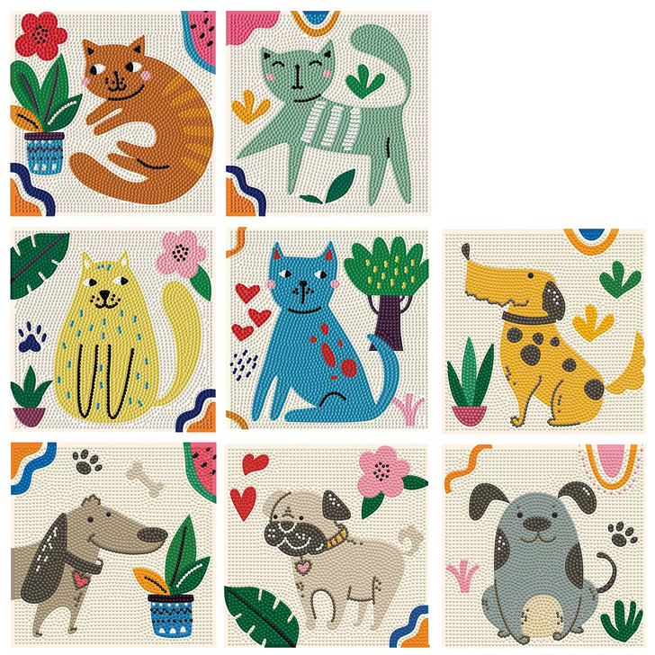 Diamond Dotz Diggety Dogs & I Love Cats, Set of 2 Diamond Painting