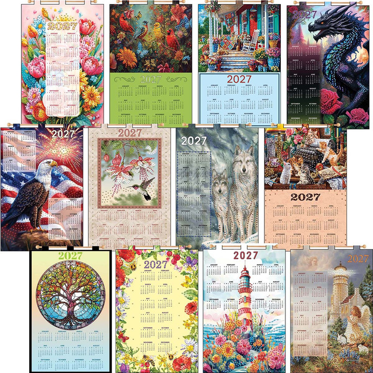 Herrschners 2027 Sequin Calendars Set with Free Thimble Felt & Sequin Kit