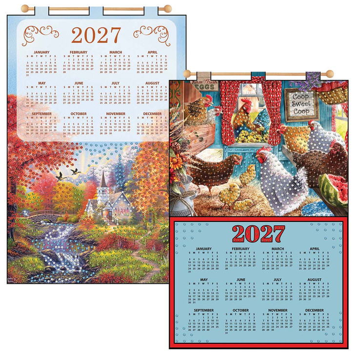 Design Works Country Church & Coop Sweet Coop, Set of 2 Felt & Sequin Kit
