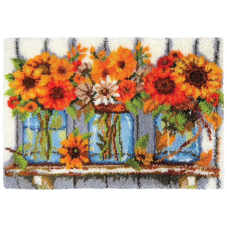 Herrschners Bountiful Bouquets Latch Hook Kit