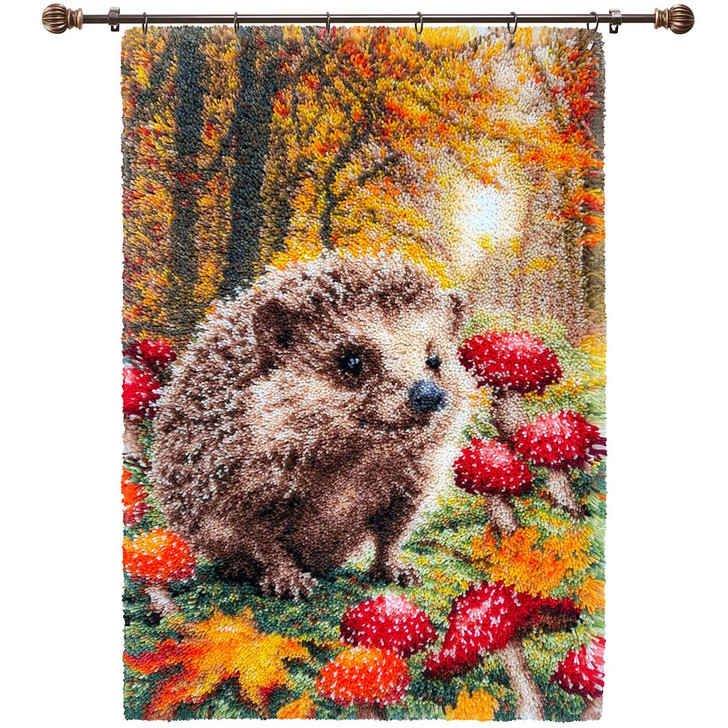 Herrschners Hedgehog Haven Kit & Hanger Latch Hook Kit