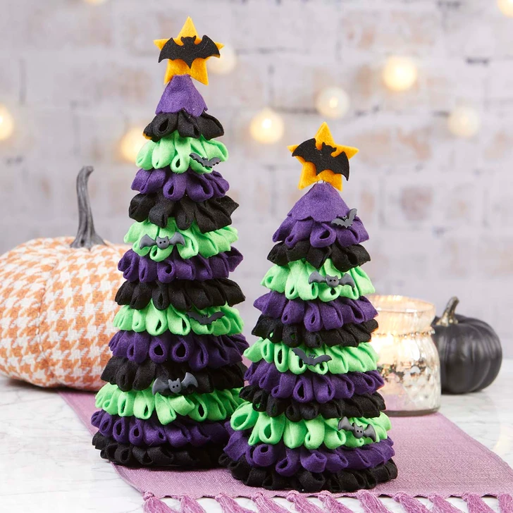 Herrschners Halloween Spirit No Sew Felt Trees Felt Kit