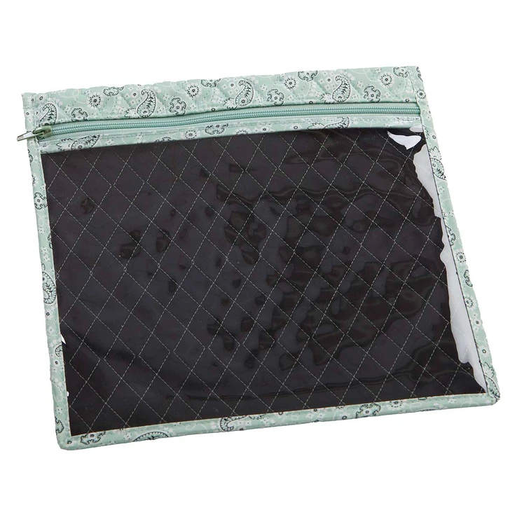 Herrschners Quilted Project Pouch MD - Petite Paisley Mint