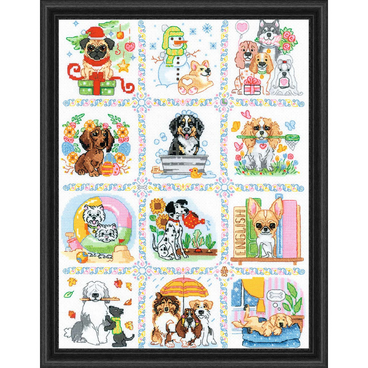 RIOLIS Dog Calendar Kit & Frame