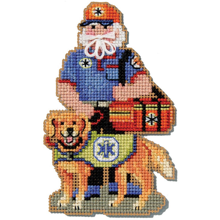 Wichelt Imports, Inc. EMT Santa Ornament Counted Cross-Stitch Kit