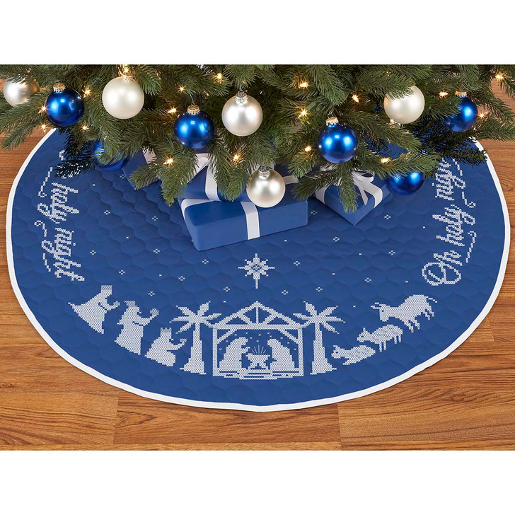 Herrschners Holy Night  Tree Skirt Stamped Cross-Stitch