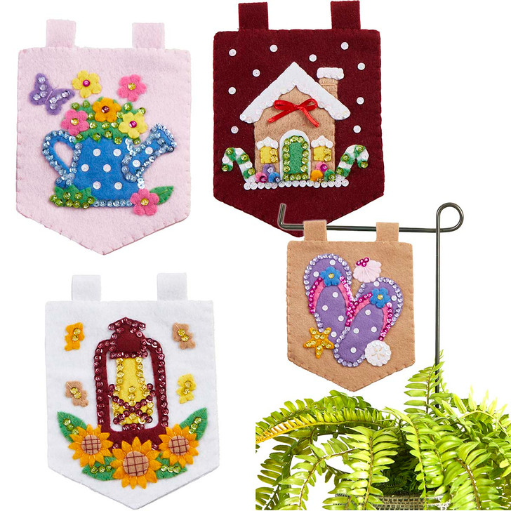Herrschners Seasonal Sensations Plant Flags Felt & Sequin Kit