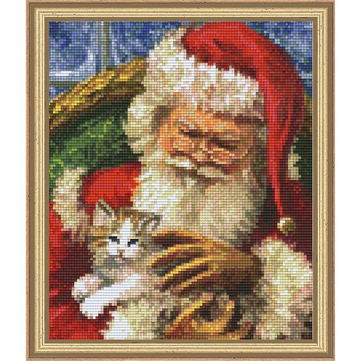 PixelHobby Santa & Kitten Kit & Frame Mosaic Art Kit