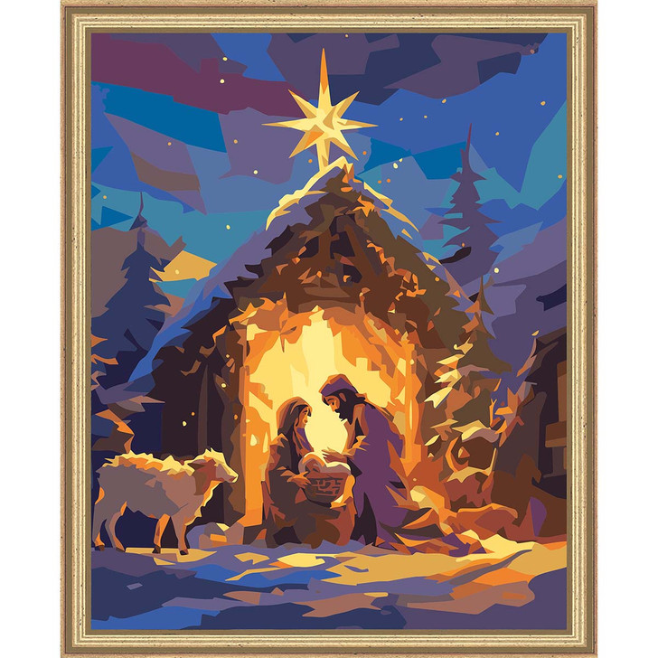 Figured Art  Silent Night Kit & Frame Paint by Number Kit