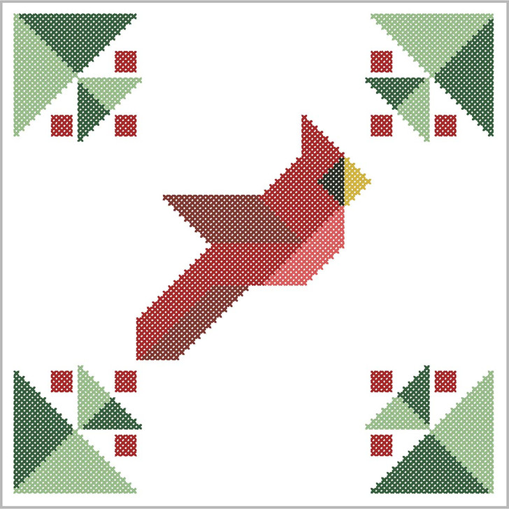 Herrschners Quilted Cardinal Quilt Block Thread Kit