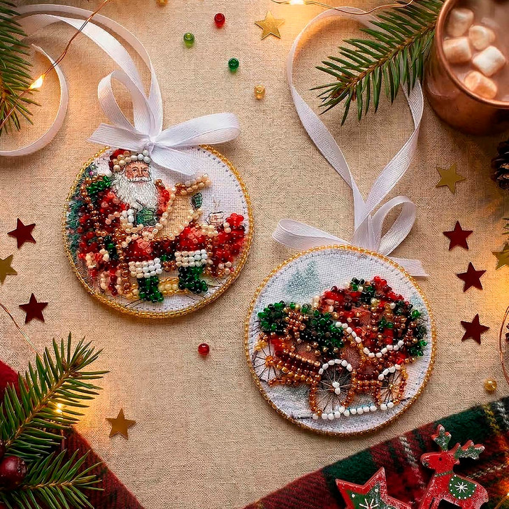 Abris Art Sleigh of Santa Bead Embroidery Kit
