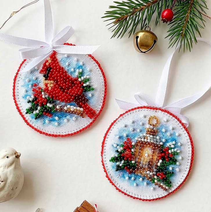 Abris Art Christmas Singing Ornament Bead Embroidery Kit
