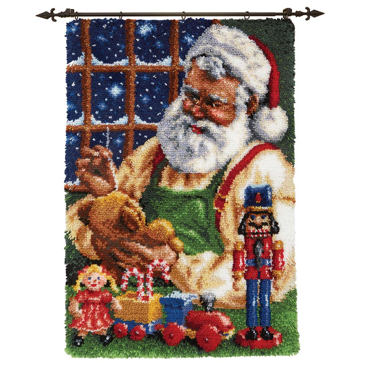 Herrschners Santa's Workshop Kit & Hanger Latch Hook Kit