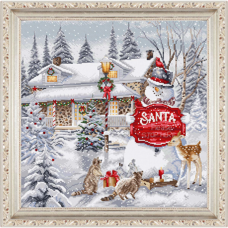 Letistitch Please Stop Here Kit & Frame Counted Cross-Stitch Kit