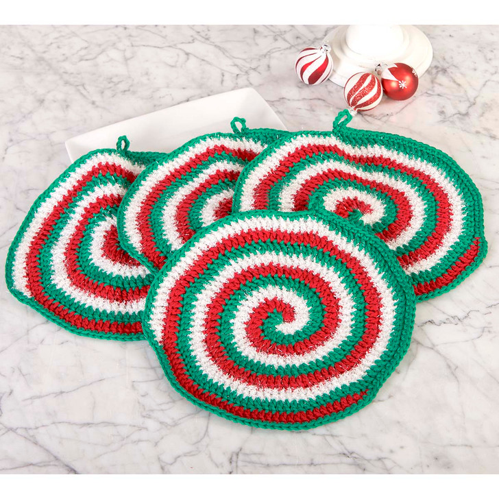 Village Yarn Peppermint Scrubby Washcloths Crochet Kit
