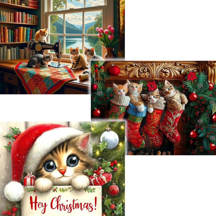 SunsOut Quilt Helpers, Christmas Surprise & Hey Christmas, Set of 3 Jigsaw Puzzle